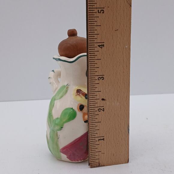 Vintage Oil Dispenser Cruet Bottle Mexican Man Wearing Sombrero with Stopper - Picture 11 of 13